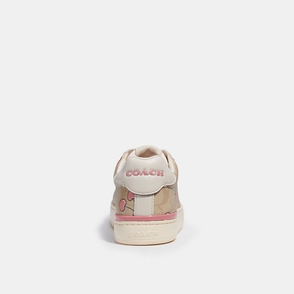 COACH Clip Low Top Sneaker In Signature Canvas With Heart Cherry Print - Picture 3 of 15